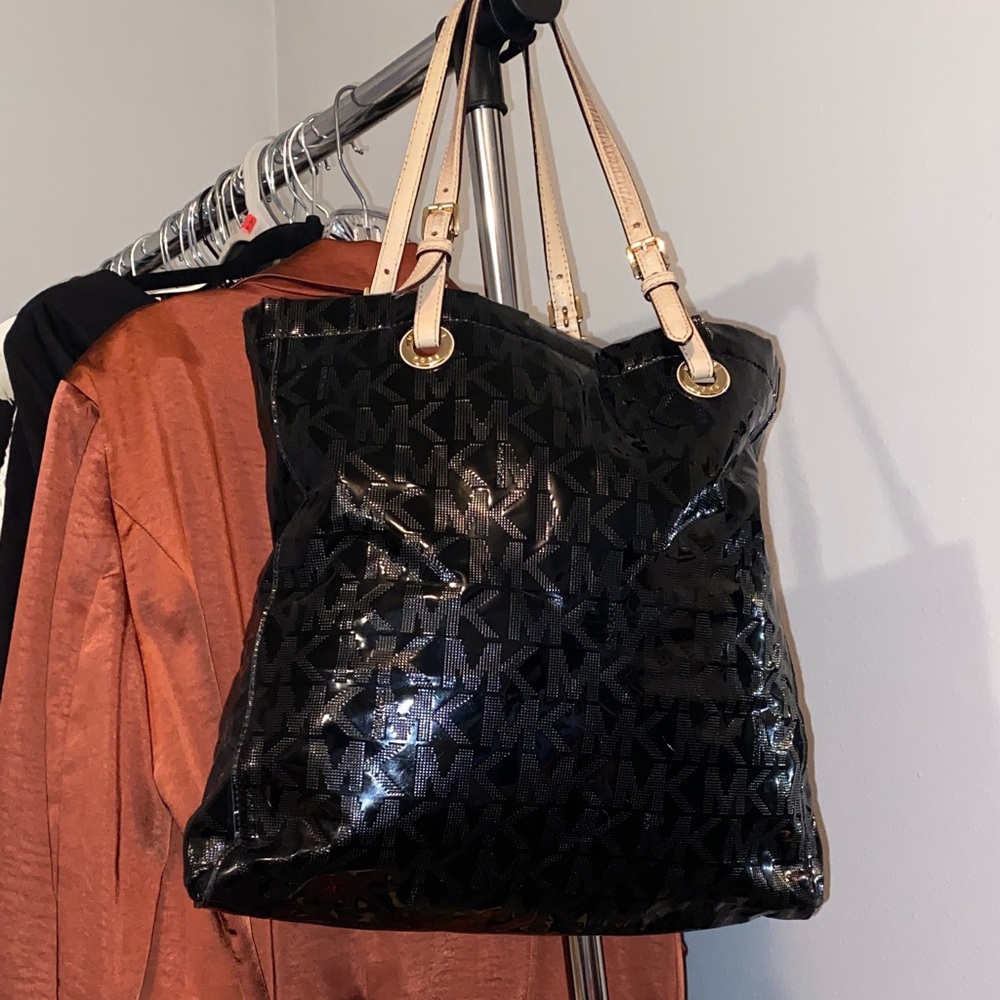 Michael Kors Black and Tan Tote Bag